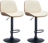 2er Set Barhocker Nova Kunstleder - walnuss/creme