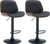 2er Set Barhocker Nova Kunstleder - walnuss/schwarz