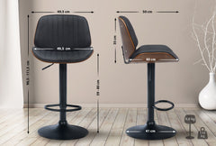 2er Set Barhocker Nova Kunstleder - walnuss/schwarz