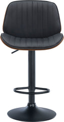 2er Set Barhocker Nova Kunstleder - walnuss/schwarz