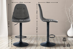 Barhocker Elmore Stoff B - dunkelgrau