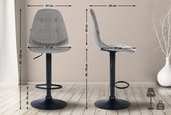 Barhocker Elmore Stoff B - grau