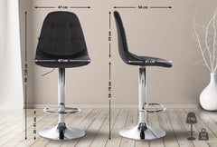 Barhocker Elmore Stoff C - schwarz
