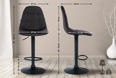 Barhocker Elmore Stoff B - schwarz