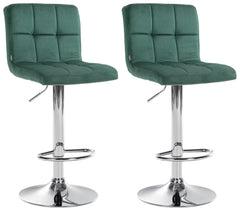2er Set Barhocker Peru Samt chrom - gr�n