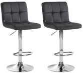 2er Set Barhocker Peru Samt chrom - schwarz