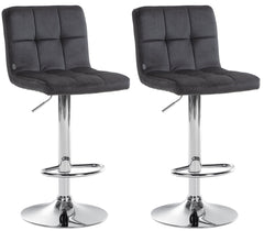 2er Set Barhocker Peru Samt chrom - schwarz