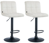 2er Set Barhocker Peru Samt schwarz - creme