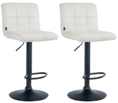 2er Set Barhocker Peru Samt schwarz - creme