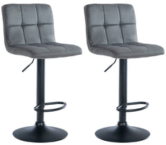 2er Set Barhocker Peru Samt schwarz - dunkelgrau