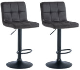 2er Set Barhocker Peru Samt schwarz - schwarz