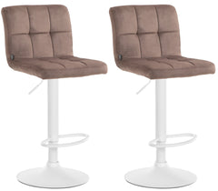 2er Set Barhocker Peru Samt wei� - braun