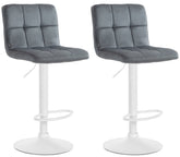 2er Set Barhocker Peru Samt wei� - dunkelgrau