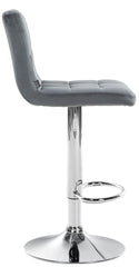 2er Set Barhocker Peru Samt chrom - dunkelgrau