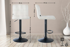 2er Set Barhocker Peru Samt schwarz - creme