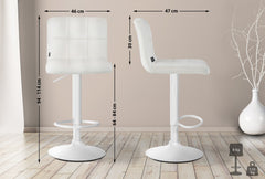 2er Set Barhocker Peru Samt wei� - creme
