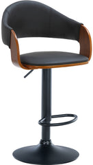 2er Set Barhocker Nilse Kunstleder schwarz - walnuss/schwarz