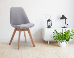Besucherstuhl Borneo V2 Natura Stoff - grau