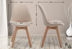 Besucherstuhl Borneo V2 Natura Stoff - creme