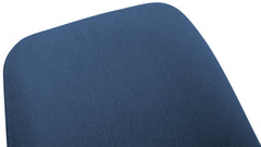 Besucherstuhl Borneo V2 Walnuss Stoff - blau