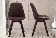 Besucherstuhl Borneo V2 Walnuss Stoff - braun