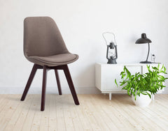 Besucherstuhl Borneo V2 Walnuss Stoff - taupe