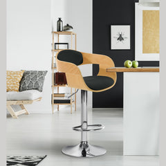Barhocker Kingston C - natura/schwarz - InfinityMarket