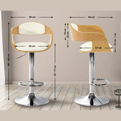 Barhocker Kingston C - natura/weiß - InfinityMarket