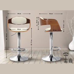 Barhocker Kingston C - walnuss/weiß - InfinityMarket