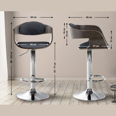 Barhocker Kingston C - schwarz/grau