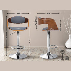 Barhocker Kingston C Kunstleder - walnuss/grau