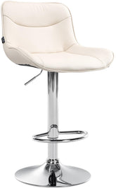 Barhocker Vonore Kunstleder chrom - creme