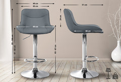 Barhocker Vonore Kunstleder chrom - grau
