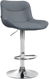 Barhocker Vonore Kunstleder chrom - grau