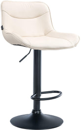 Barhocker Vonore Kunstleder schwarz - creme