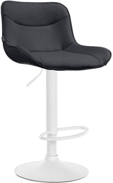 Barhocker Vonore Kunstleder wei� - schwarz