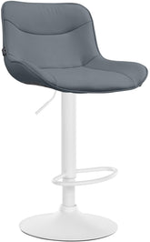 Barhocker Vonore Kunstleder wei� - grau