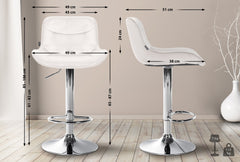Barhocker Vonore Samt chrom - creme
