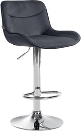 Barhocker Vonore Samt chrom - schwarz