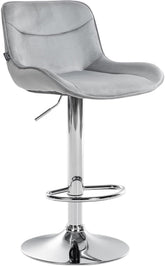 Barhocker Vonore Samt chrom - grau