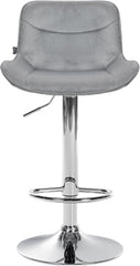Barhocker Vonore Samt chrom - grau