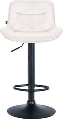 Barhocker Vonore Samt schwarz - creme