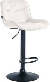 Barhocker Vonore Samt schwarz - creme
