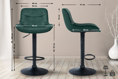 Barhocker Vonore Samt schwarz - gr�n