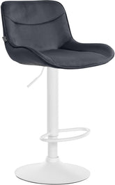 Barhocker Vonore Samt wei� - schwarz