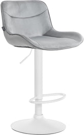 Barhocker Vonore Samt wei� - grau
