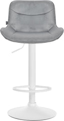 Barhocker Vonore Samt wei� - grau