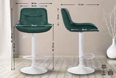 Barhocker Vonore Samt wei� - gr�n