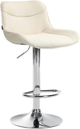 Barhocker Vonore Stoff chrom - creme