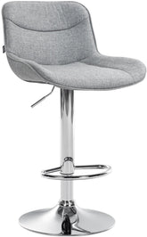 Barhocker Vonore Stoff chrom - grau